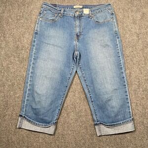 Levi's 515 Capri Cuffed Women's Blue‎ stretch Jeans Sz 12